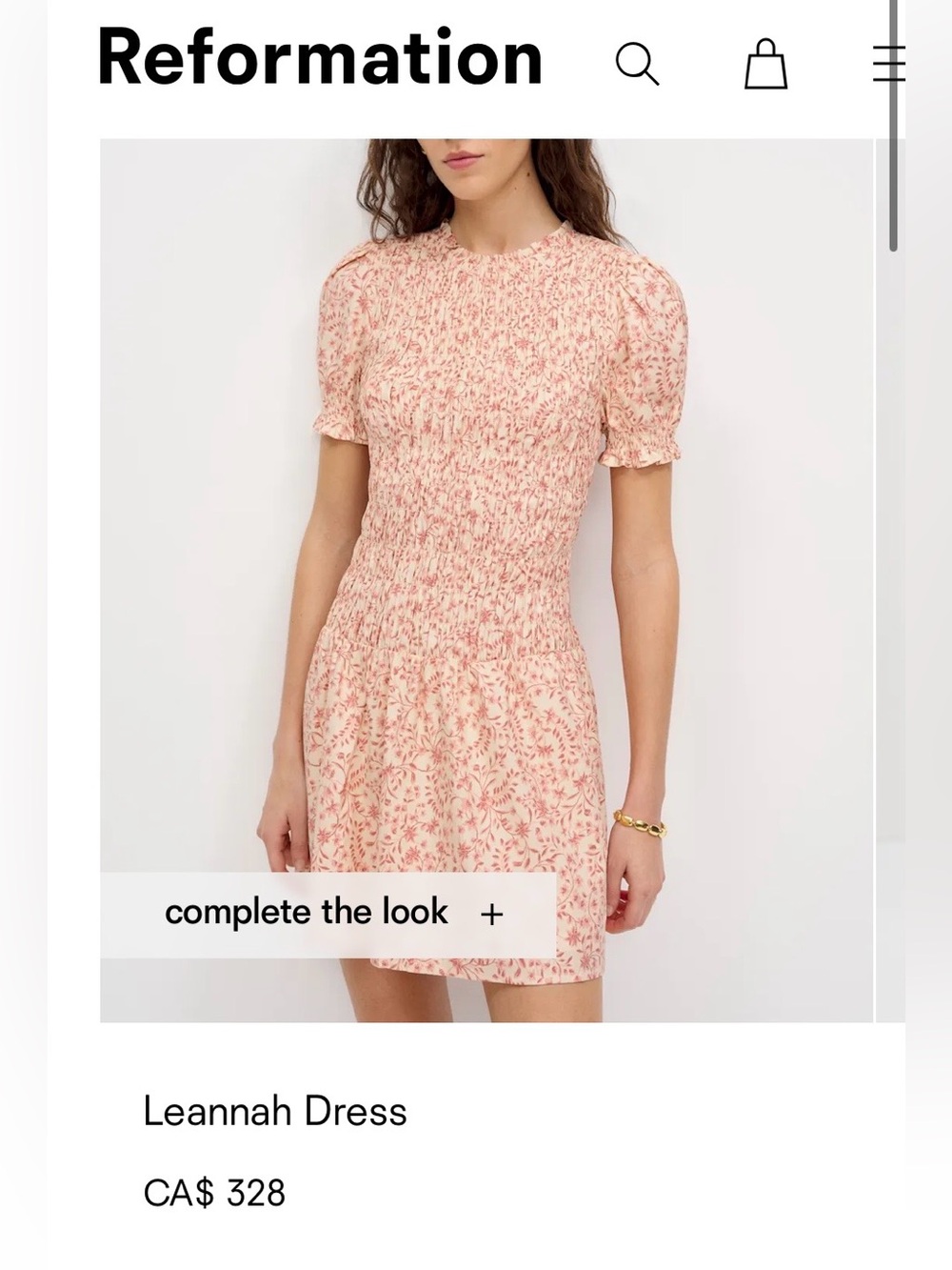 NWT Size 4 - Reformation Leannah Dress Color Corinne - Picture 3 of 14